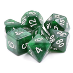 HD Dice 7 Set Polyhedral Dice - Dark Forest/Silver Font