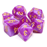 7 Set Polyhedral Dice - Dark Purple Pearl