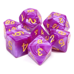HD Dice 7 Set Polyhedral Dice - Dark Purple Pearl