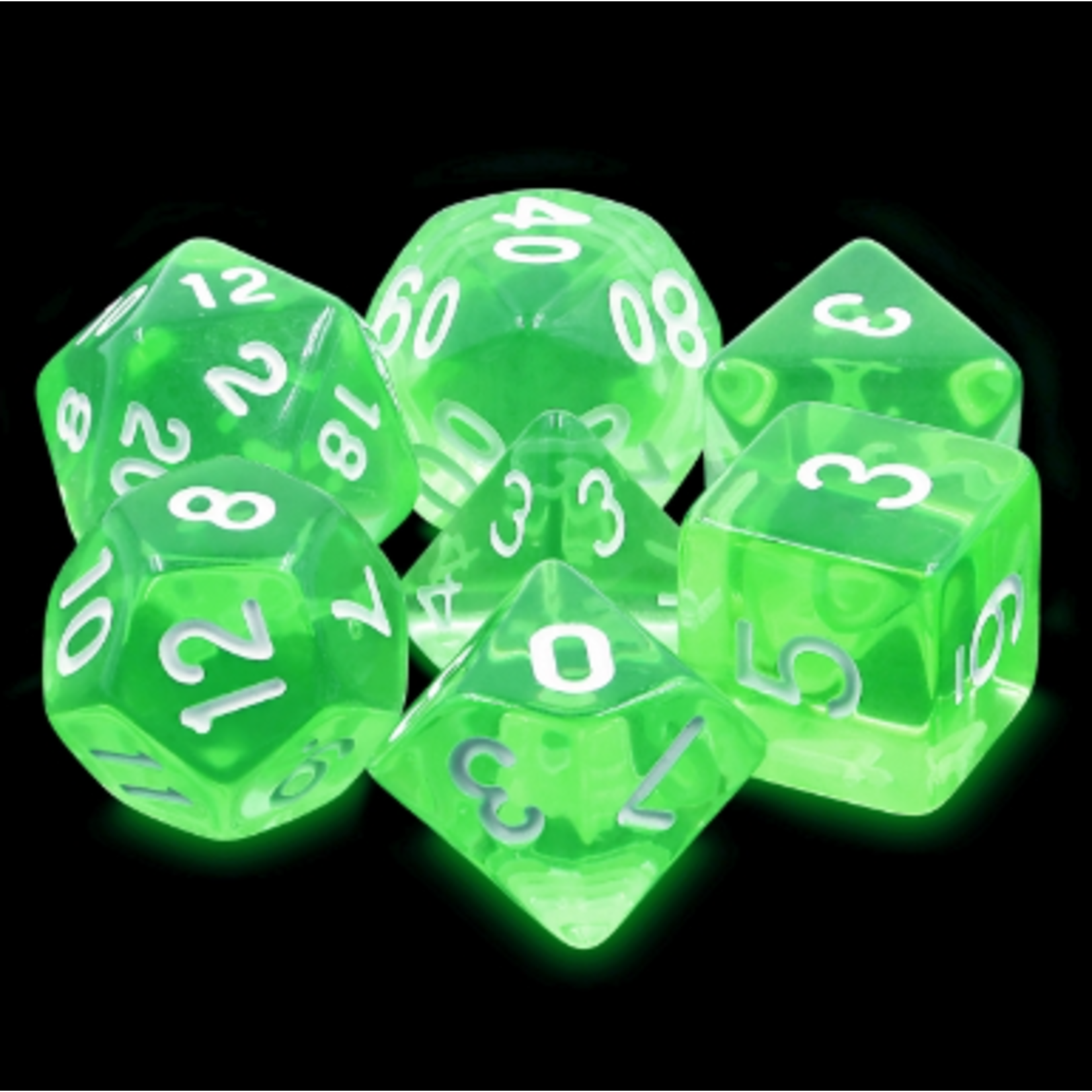 7 Set Polyhedral Dice - Emerald Gems