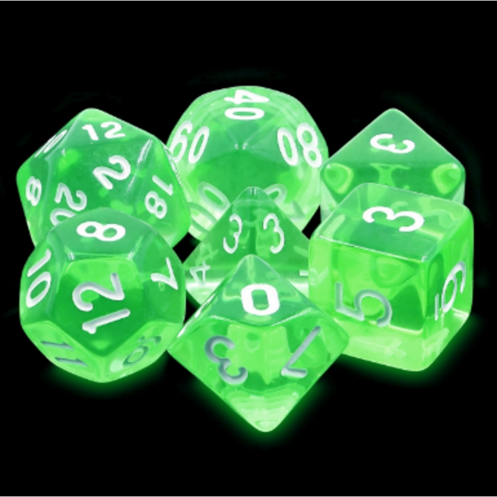 HD Dice 7 Set Polyhedral Dice - Emerald Gems