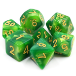 HD Dice 7 Set Polyhedral Dice - Green Blend