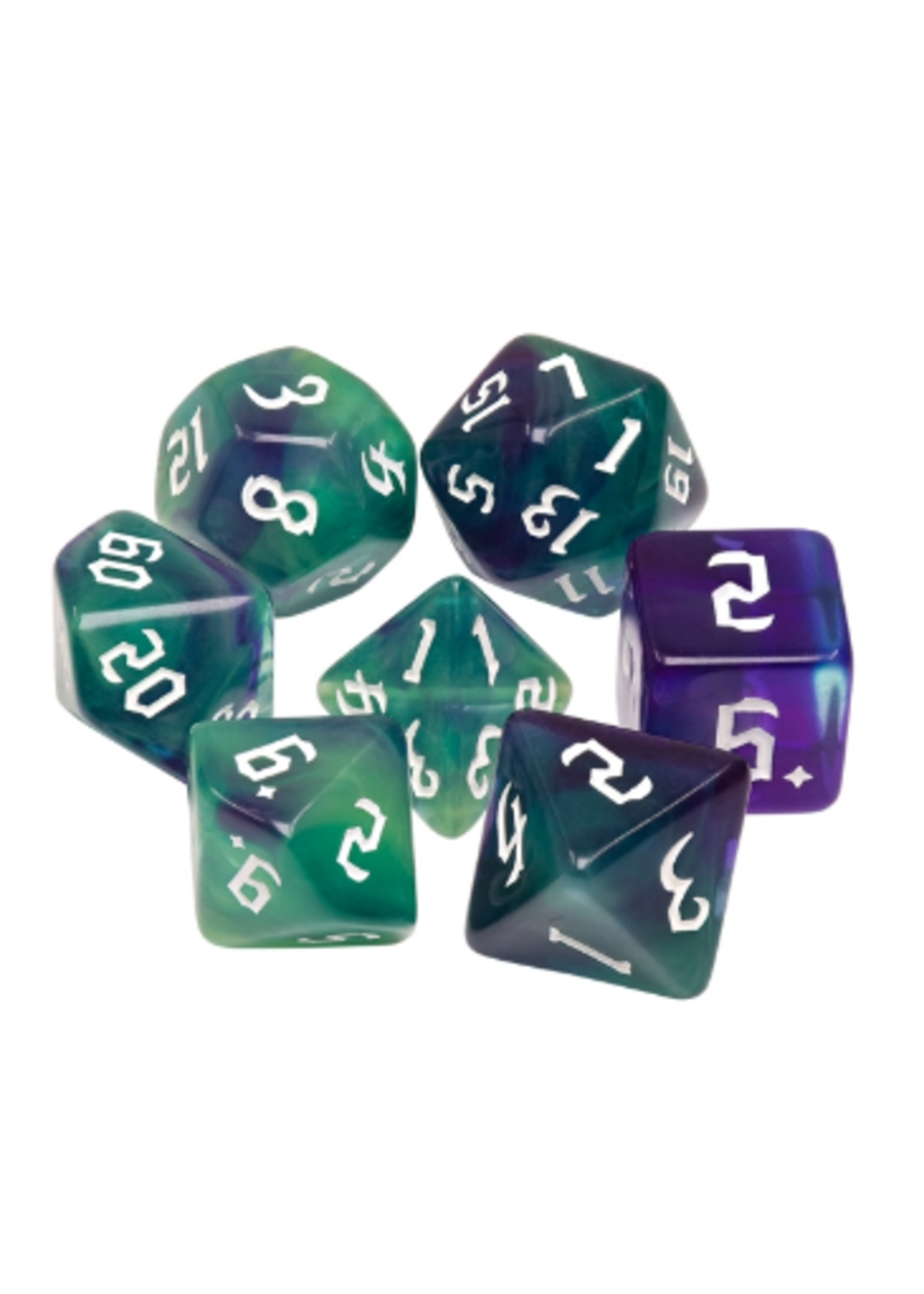 7 Set Polyhedral Dice - Green Goblins