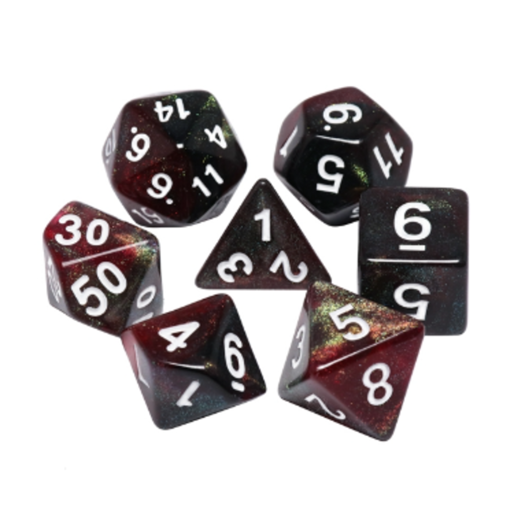 7 Set Polyhedral Dice - Jumping Flame