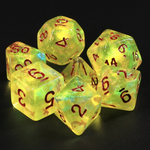 HD Dice 7 Set Polyhedral Dice - Lemon Yellow