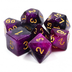 HD Dice 7 Set Polyhedral Dice - Purple Galaxy