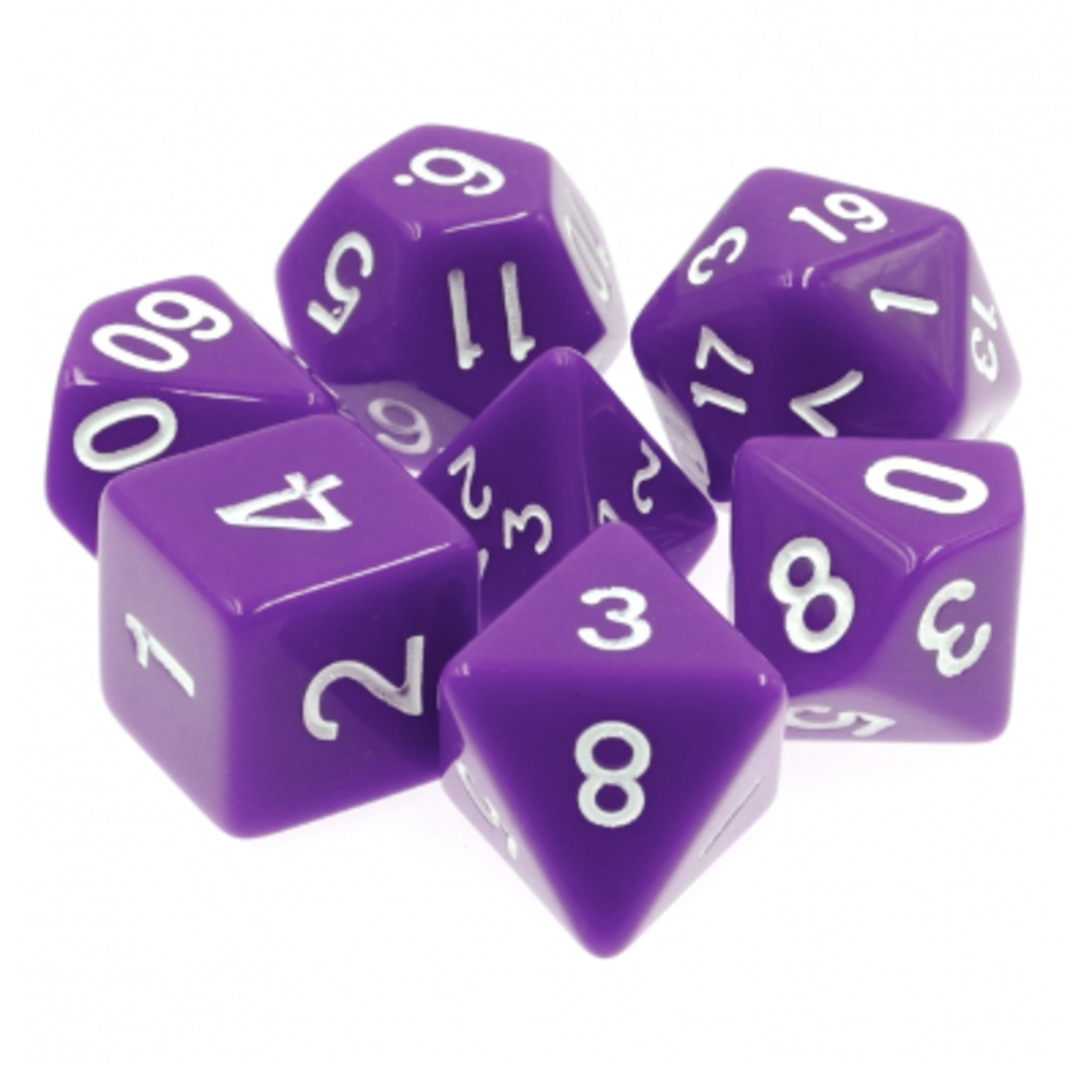 HD Dice 7 Set Polyhedral Dice - Purple Opaque