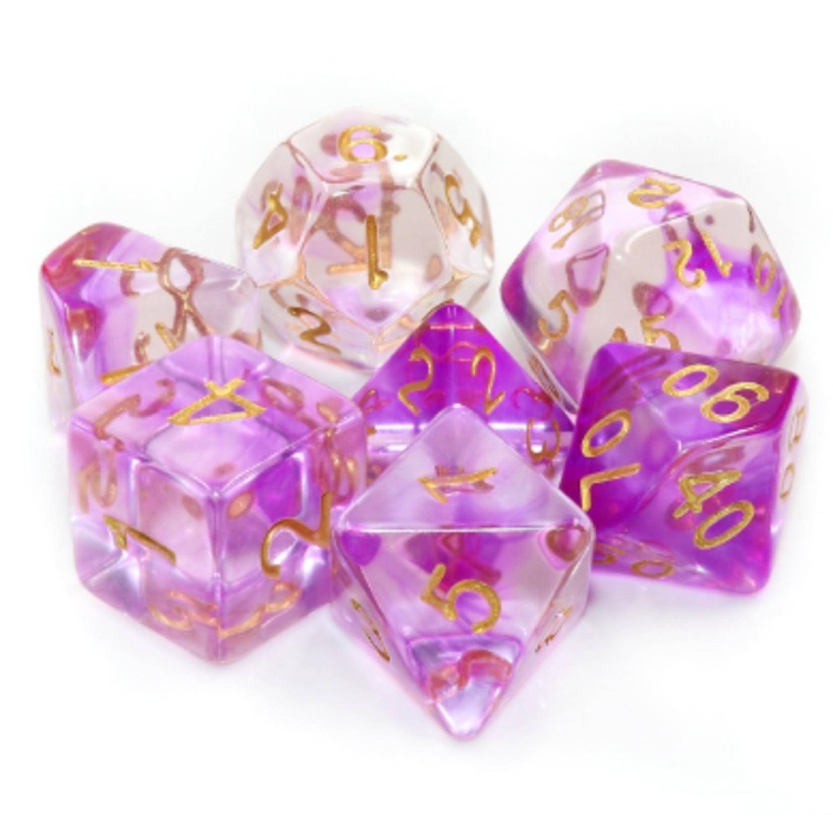 HD Dice 7 Set Polyhedral Dice - Purple Smoke