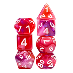 HD Dice 7 Set Polyhedral Dice - Red Clouds