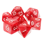 HD Dice 7 Set Polyhedral Dice - Red Pearl White Font