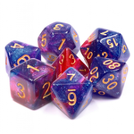 7 Set Polyhedral Dice - Rose Galaxy