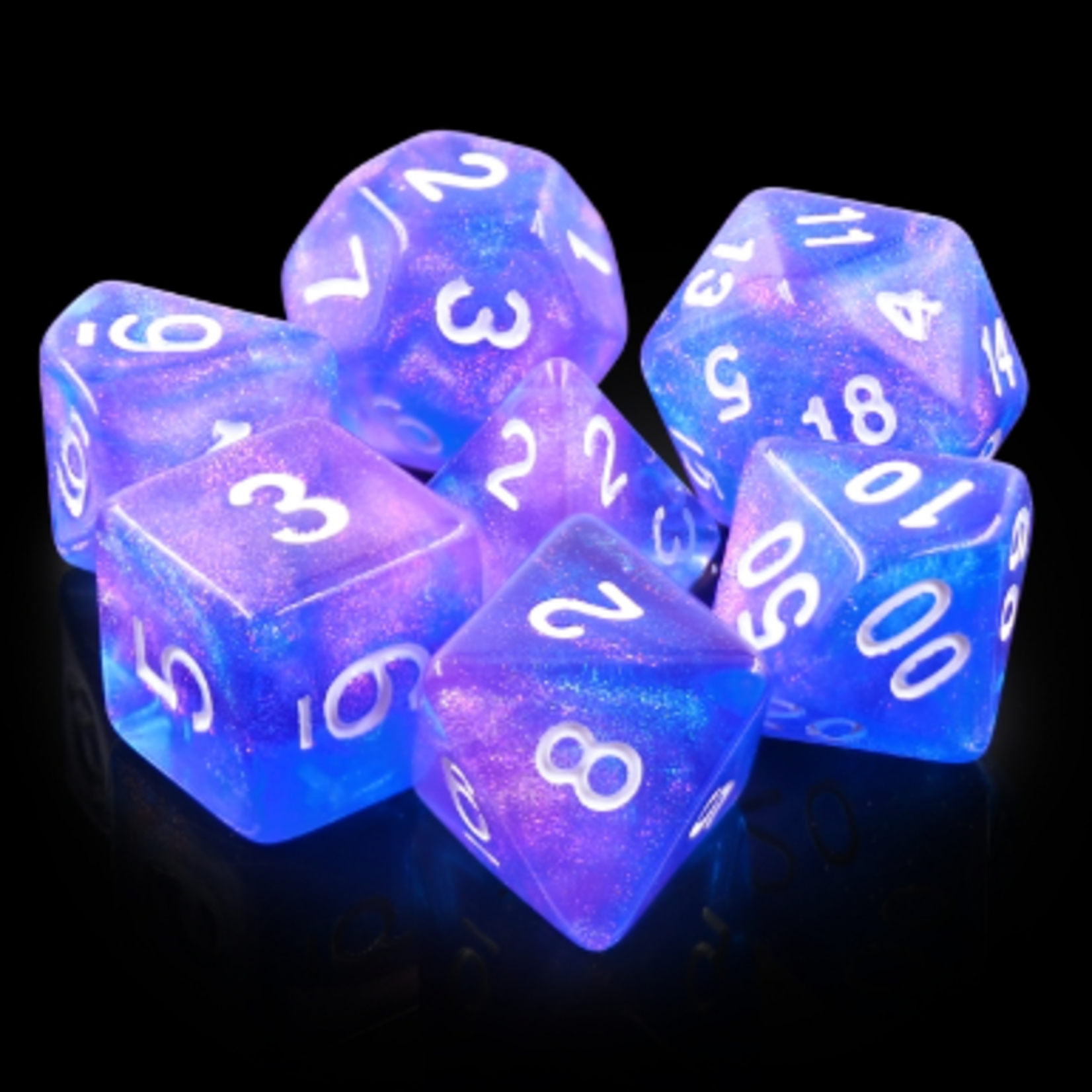 HD Dice 7 Set Polyhedral Dice - Sapphire Phantom