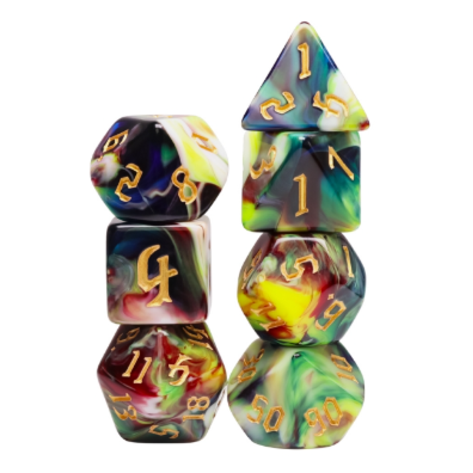 HD Dice 7 Set Polyhedral Dice - Secret Garden