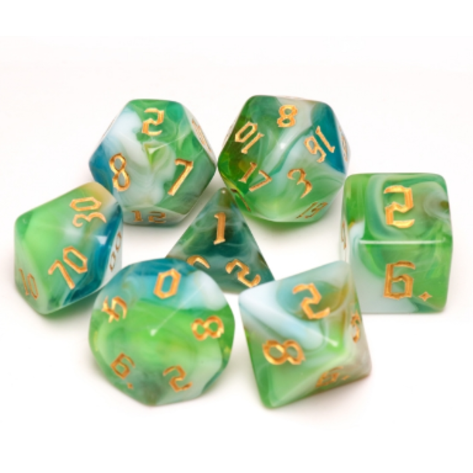 HD Dice 7 Set Polyhedral Dice - Spring Breeze