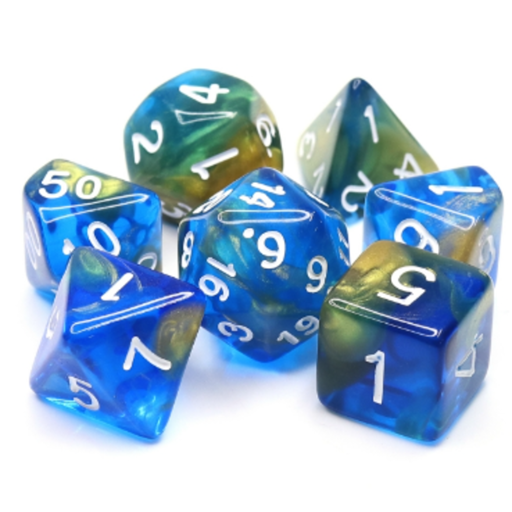 7 Set Polyhedral Dice - Starry Night