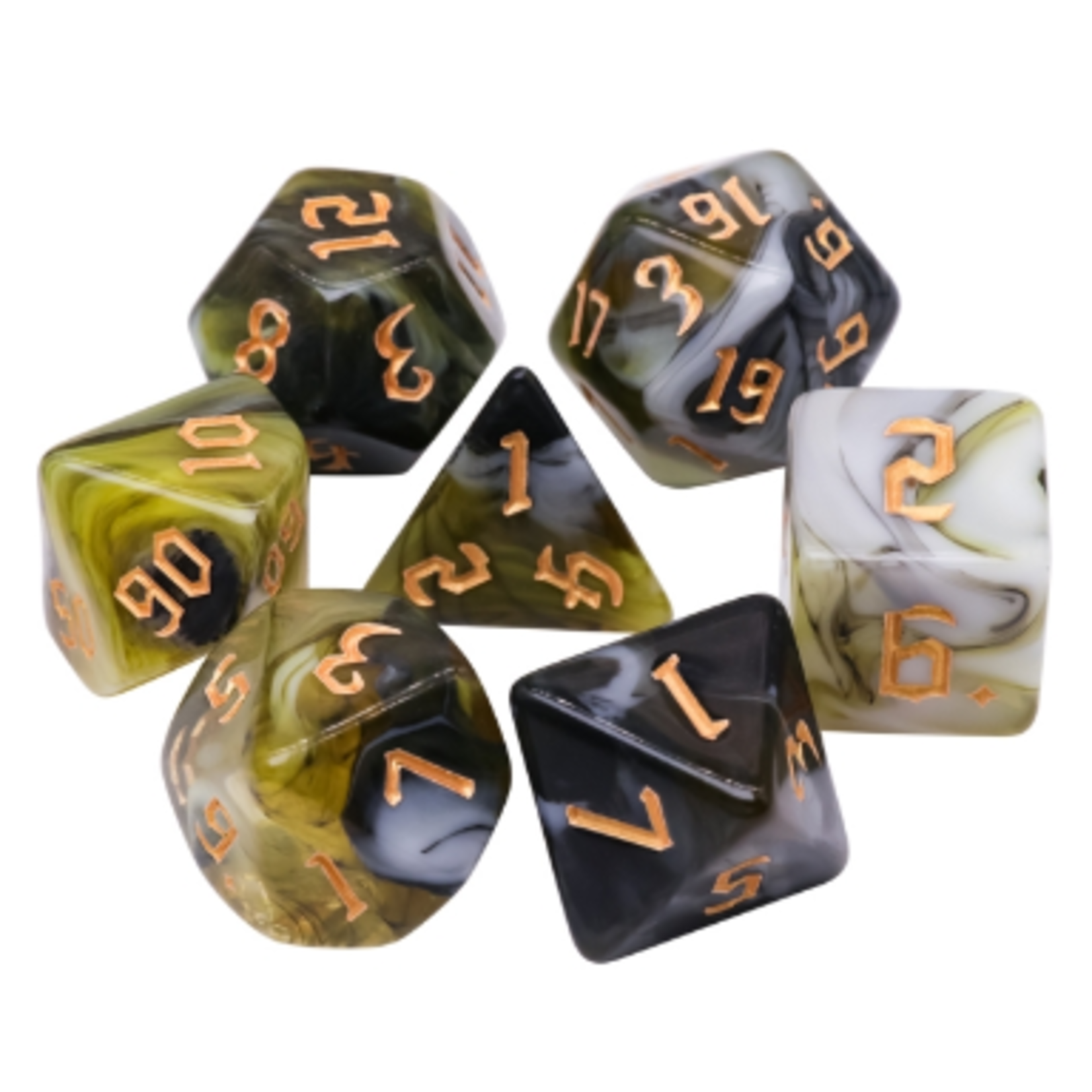 HD Dice 7 Set Polyhedral Dice - Swamp