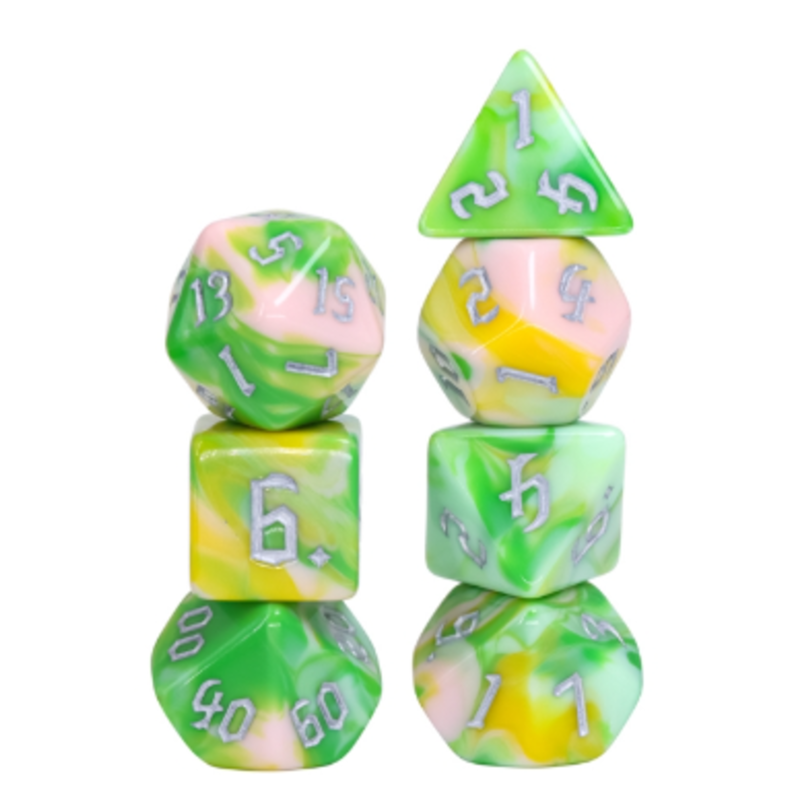 HD Dice 7 Set Polyhedral Dice - Weeping Willow
