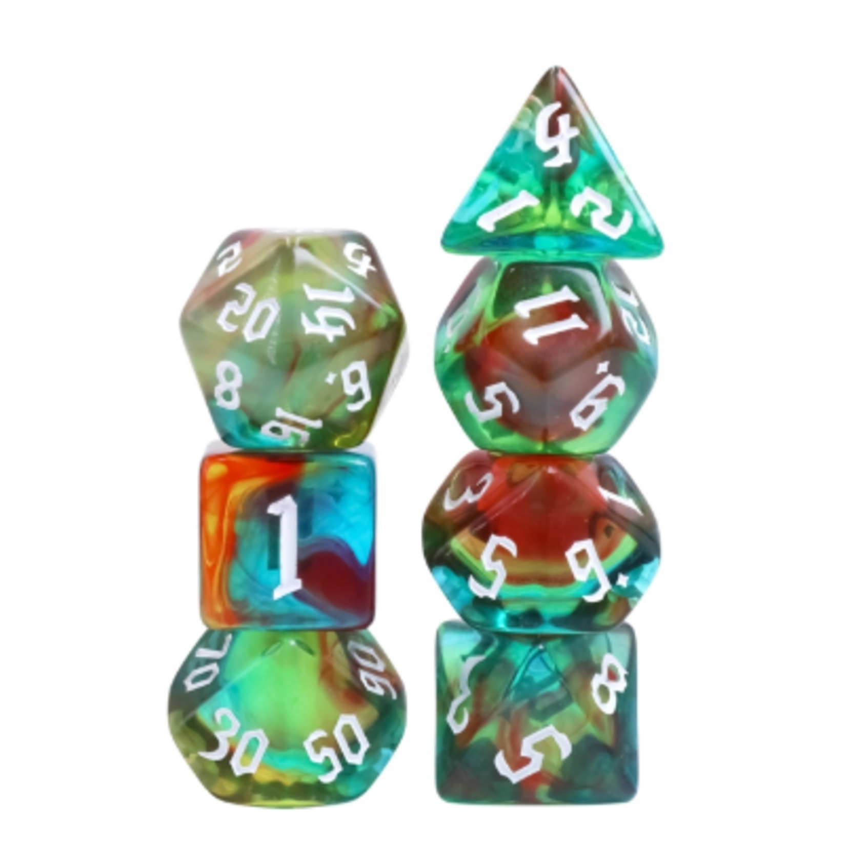HD Dice 7 Set Polyhedral Dice - Wind Elves