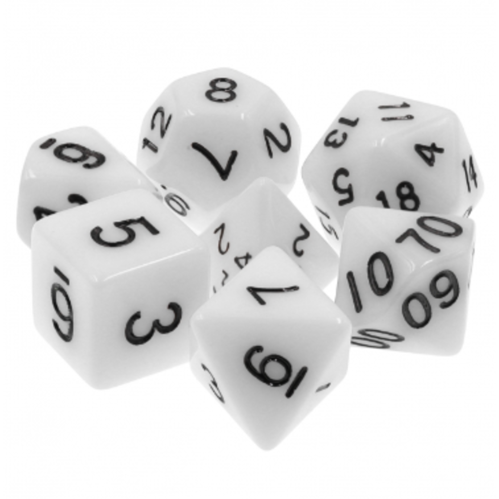 7 Set Polyhedral Dice - White Opaque