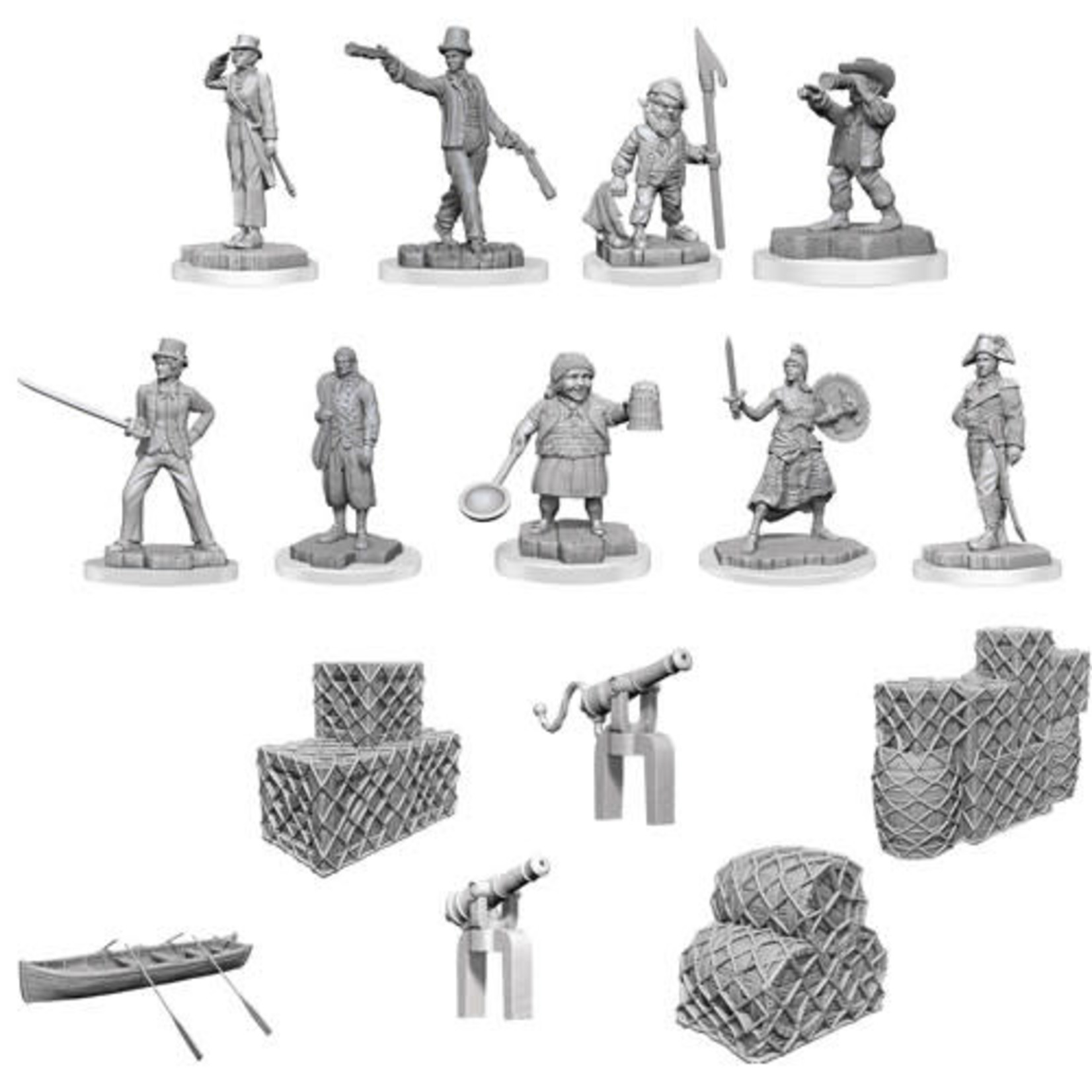 Wiz Kids Unpainted Miniatures: Ship's Crew Box Set - DC - W19