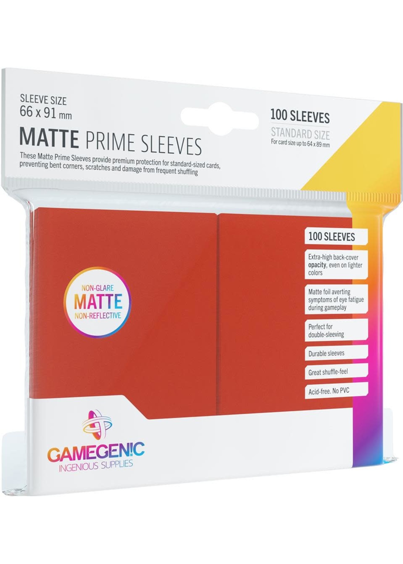 Asmodee Gamegenic: Matte Prime Sleeves - Red (100)