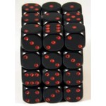 Chessex 36 12mm D6 Dice Block - Opaque - Black/Red - CHX25818