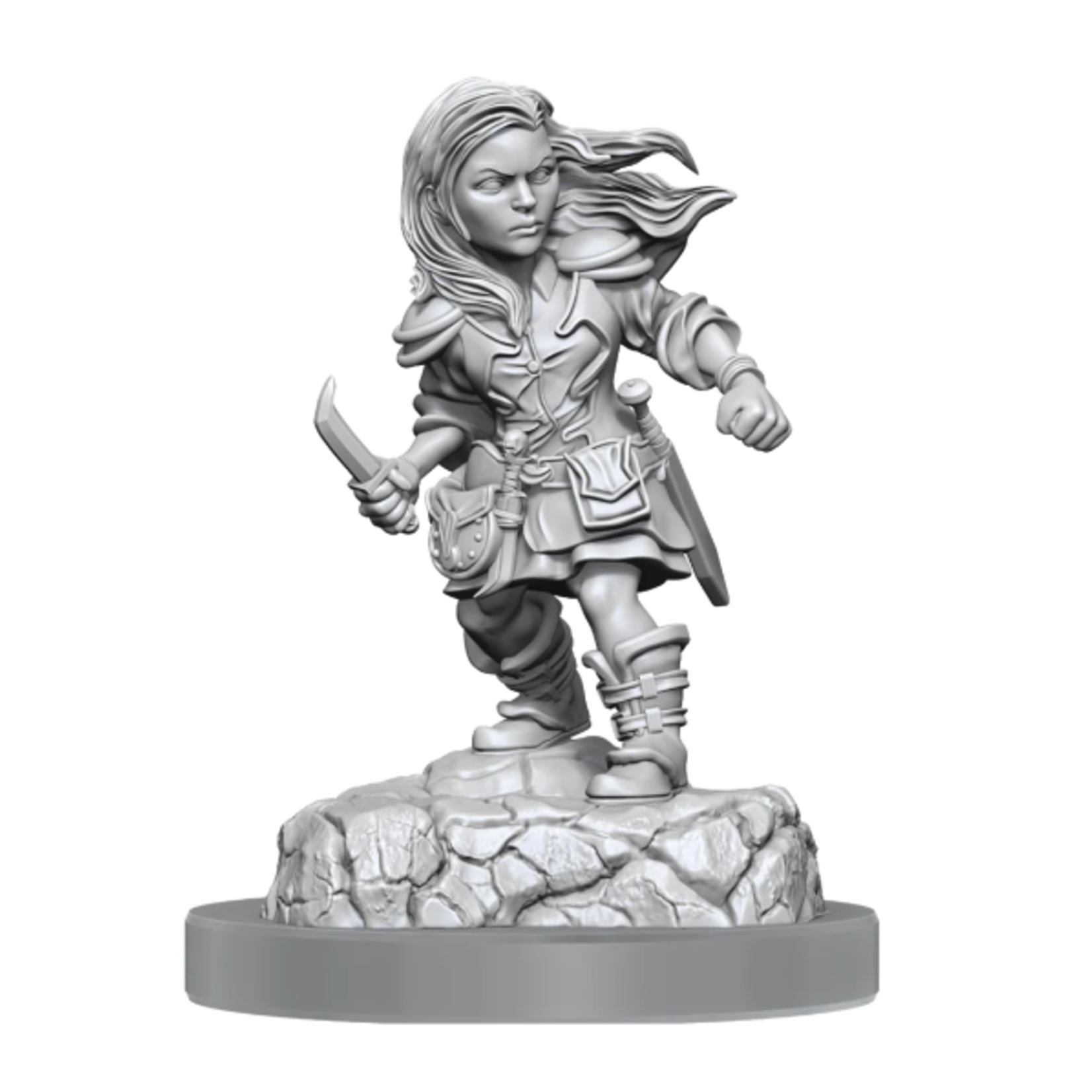 Wiz Kids Unpainted Miniatures: Halfling Rogue Female - D&D - W20
