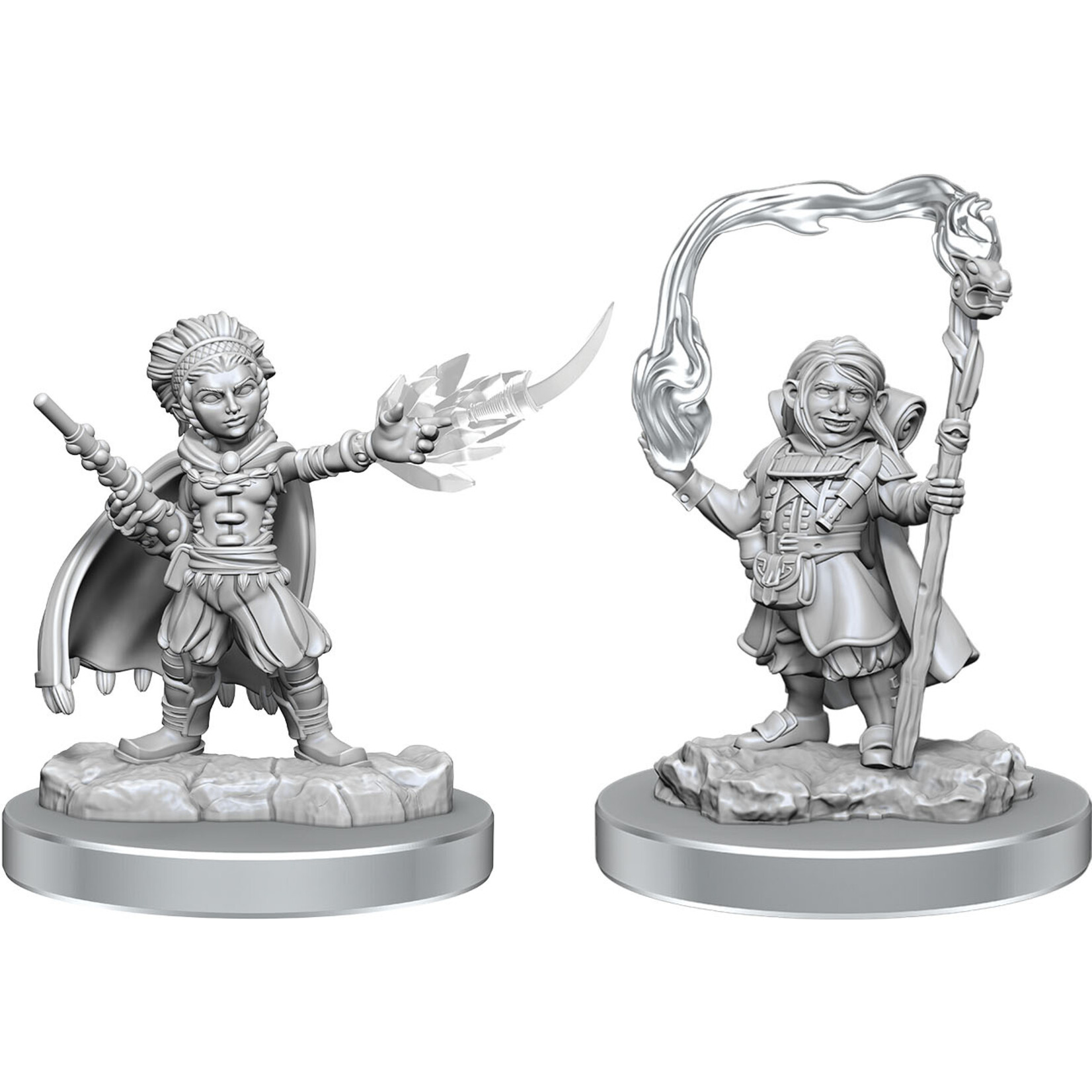 Wiz Kids Unpainted Miniatures: Halfling Wizards - D&D - W20