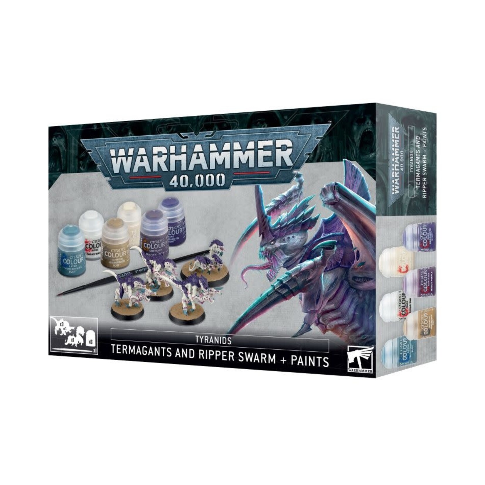 Games Workshop Warhammer 40k: Tyranids - Termagants and Ripper Swarm + Paints Set