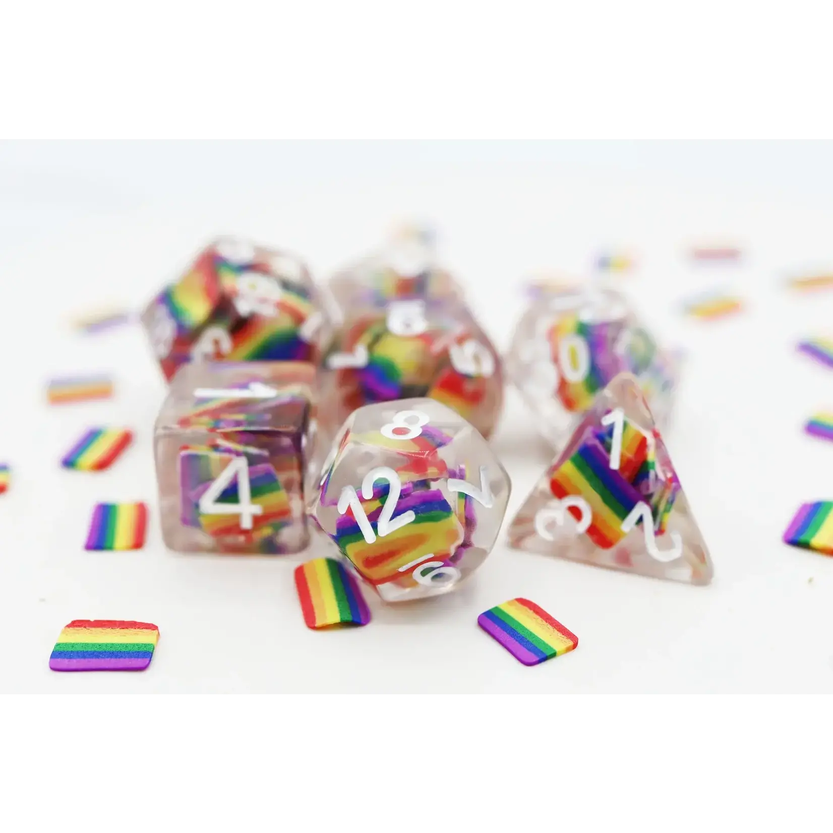 Foam Brain Games Foam Brain 7 Set Polyhedral Dice - Rainbow Pride Flag
