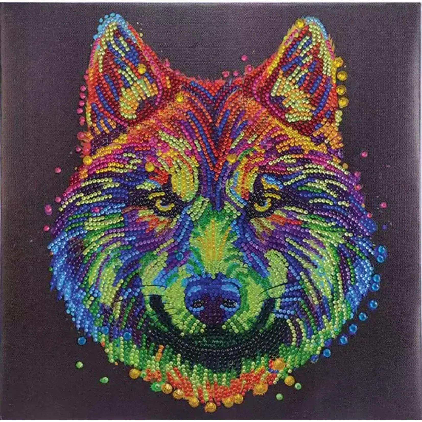 Cobble Hill Cobble Hill: Crystal Art Kit Medium - Colorful Wolf
