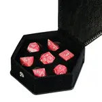 Foam Brain Gemstone Dice Set - Red Garnet - Engraved