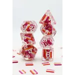Foam Brain Games Foam Brain 7 Set Polyhedral Dice - Lesbian Pride Flag