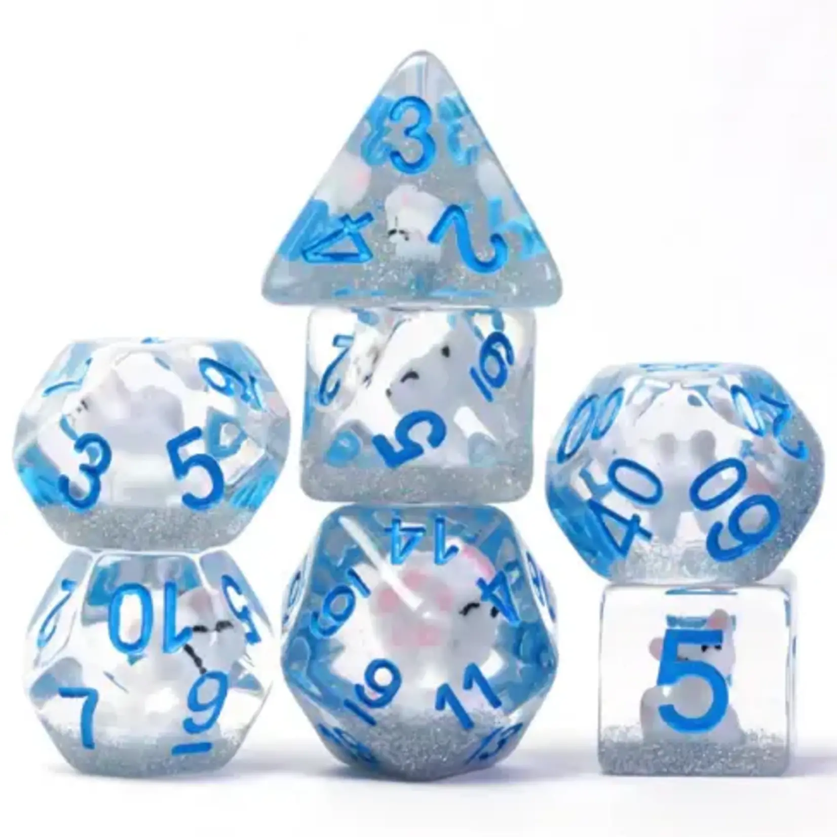 Foam Brain 7 Set Polyhedral Dice - Arctic Fox