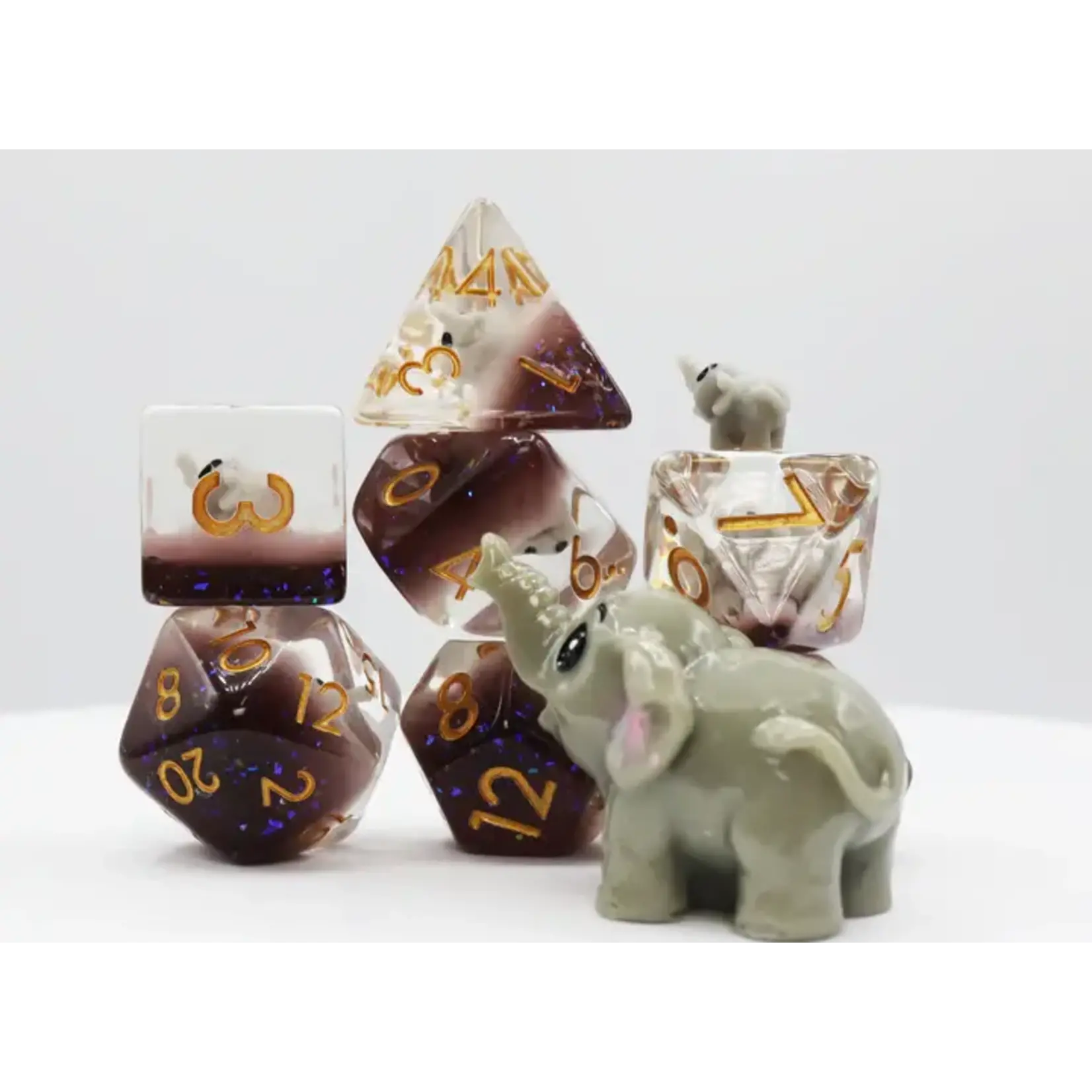 Foam Brain 7 Set Polyhedral Dice - Elephant