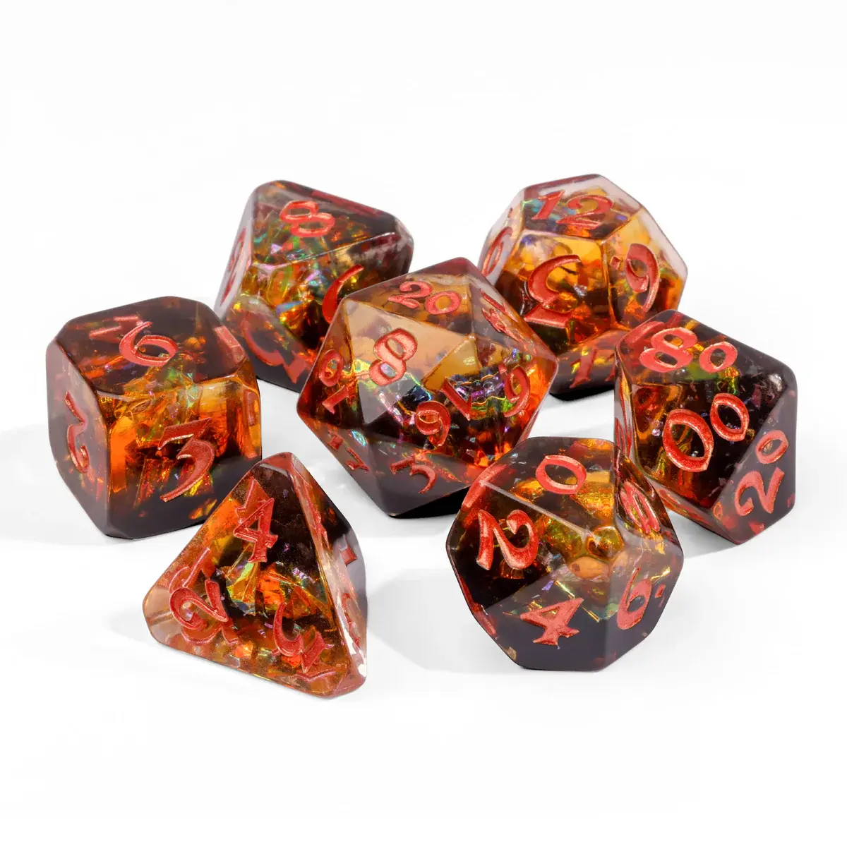 Dadi RPG Set Chiamante Nero/Rosso – Per D&D, Pathfinder E Altri