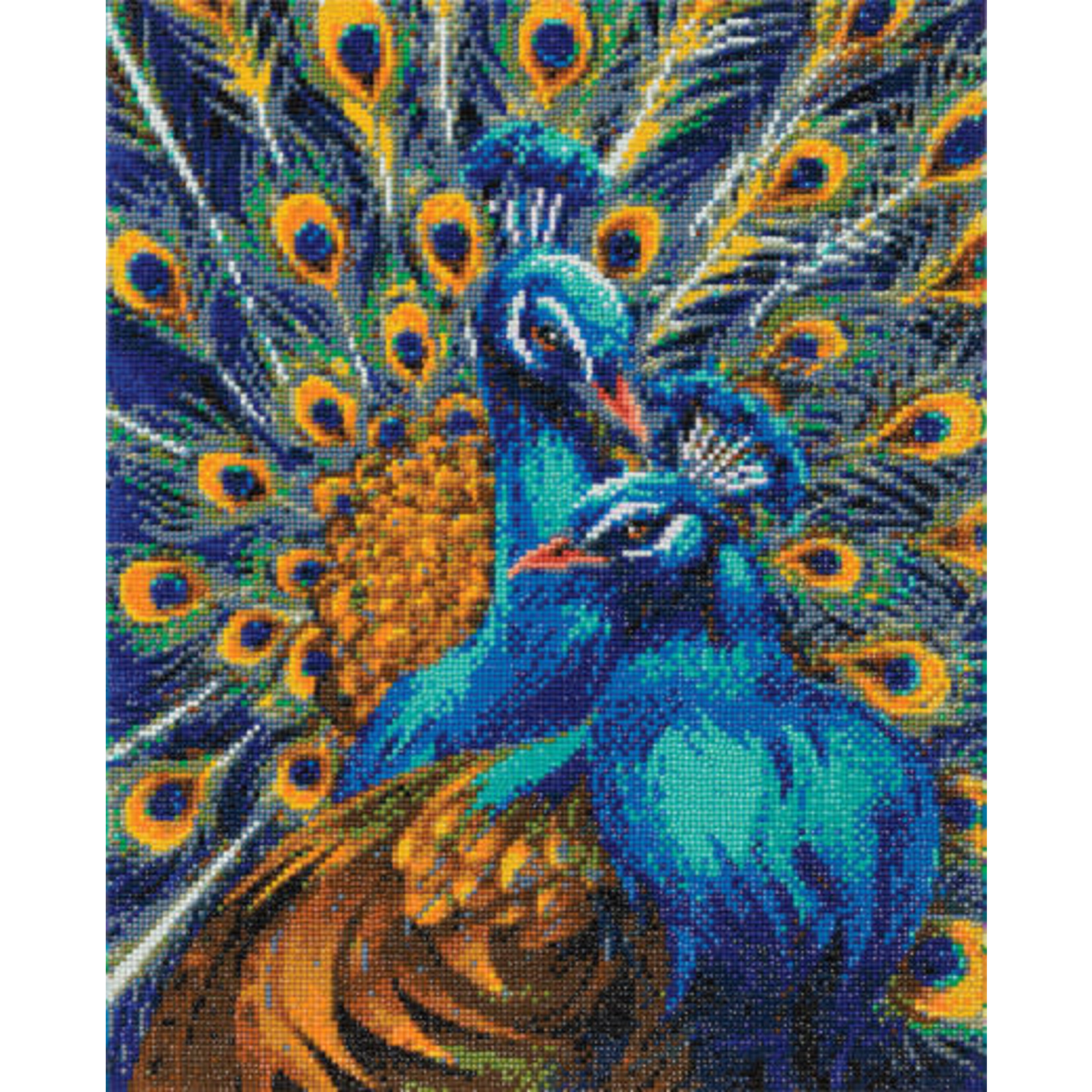 Cobble Hill Cobble Hill: Crystal Art Kit Large - Blue Rapsody Peacocks