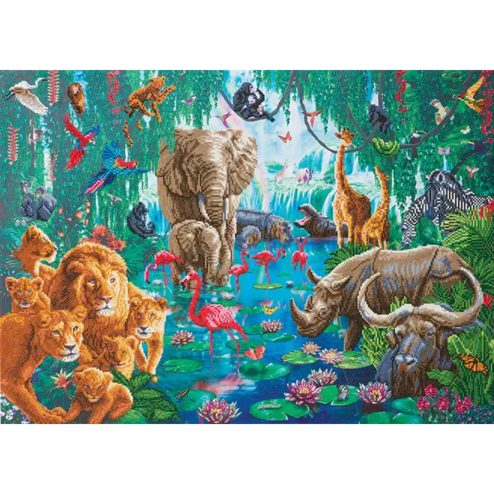 Cobble Hill Cobble Hill: Crystal Art Kit Extra Large - Jungle Gathering