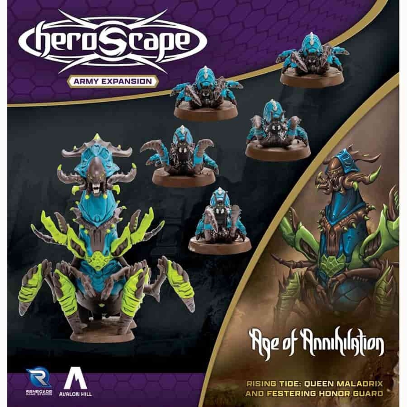 Renegade Heroscape: Rising Tide - Queen Maladrix and Festering Honor Guard Army Expansion