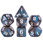 7 Set MINI Polyhedral Dice - Shiny Blue Translucent Glitter