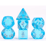 7 Set MINI Polyhedral Dice - Blue Transparent