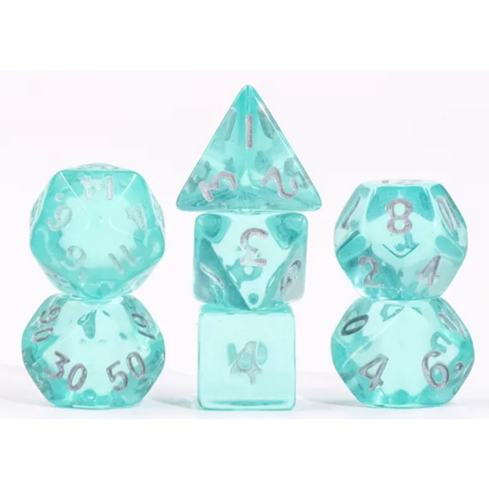 HD Dice 7 Set MINI Polyhedral Dice - Teal Transparent