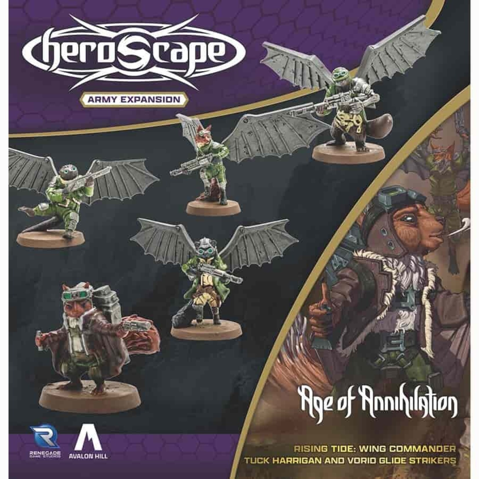 Renegade Heroscape: Rising Tide - Wing Commander Tuck Harrigan and Vorid Glidestrikers Army Expansion