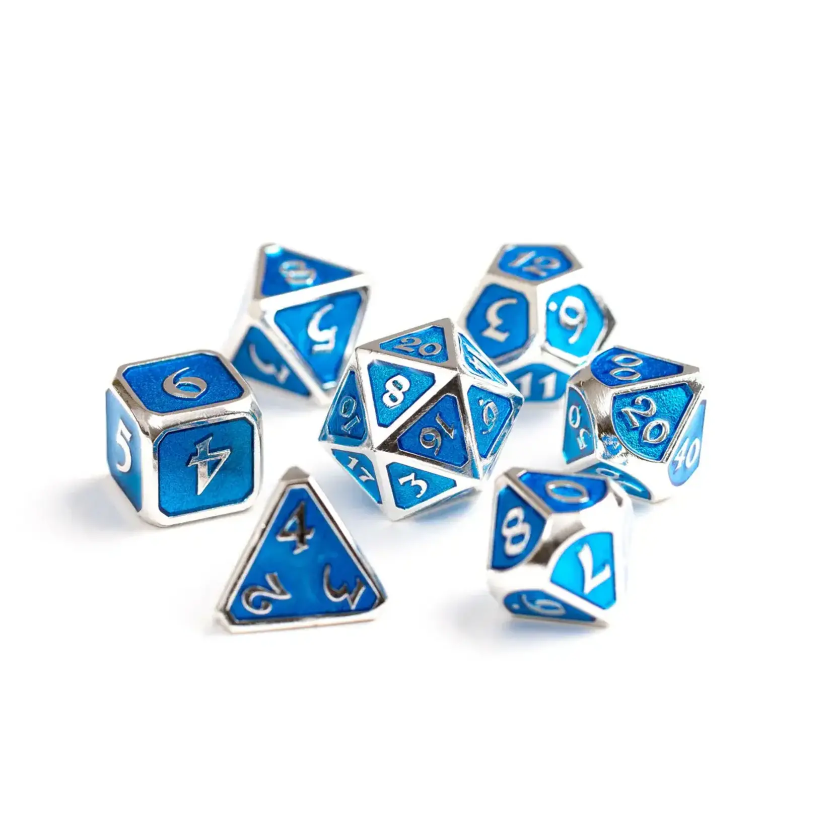 Die Hard Dice Die Hard Dice - Critlings Metal 7 Set - Mythica - Platinum Aquamarine