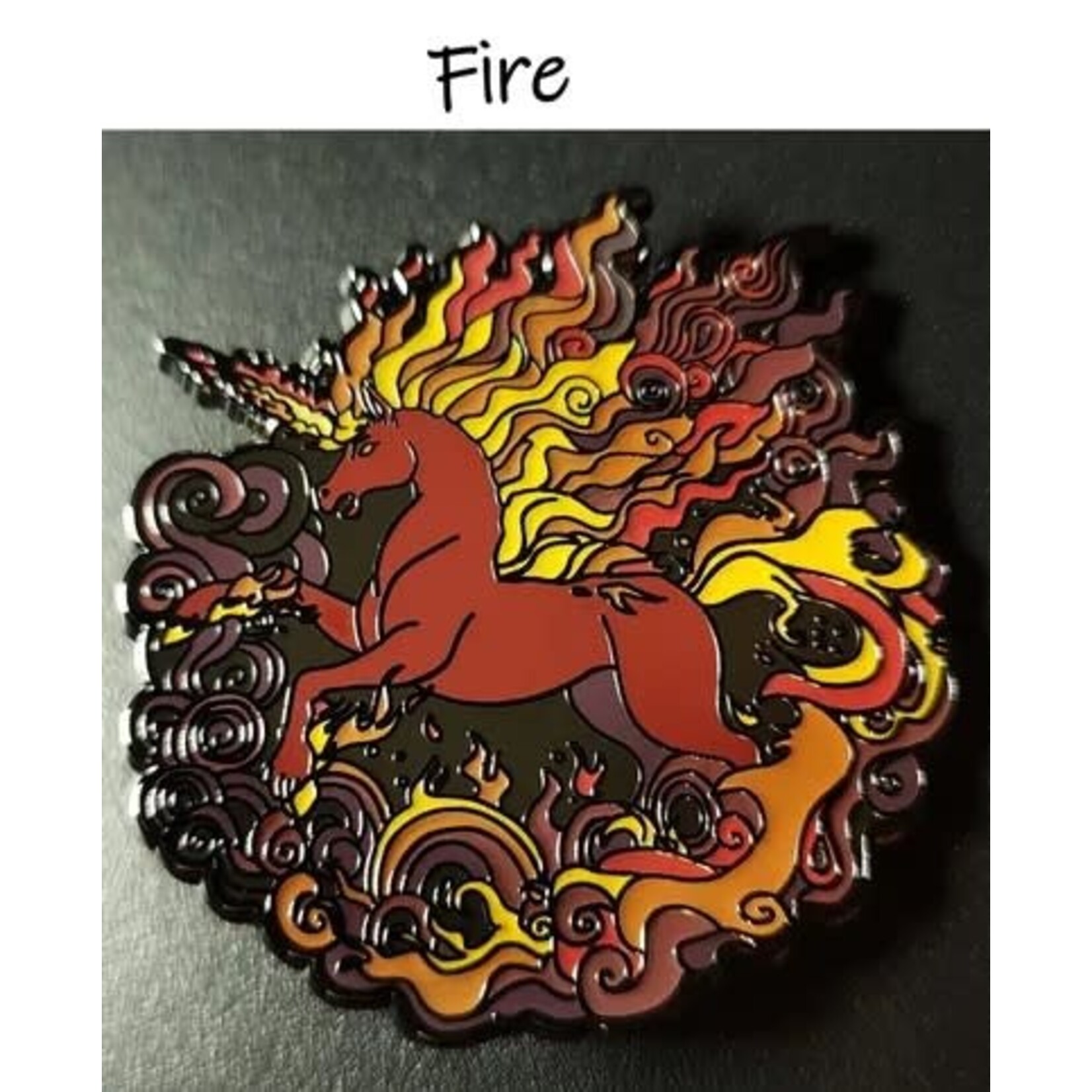 OhhSeeDee Works OhhSeeDee - Fire Unicorn Pin