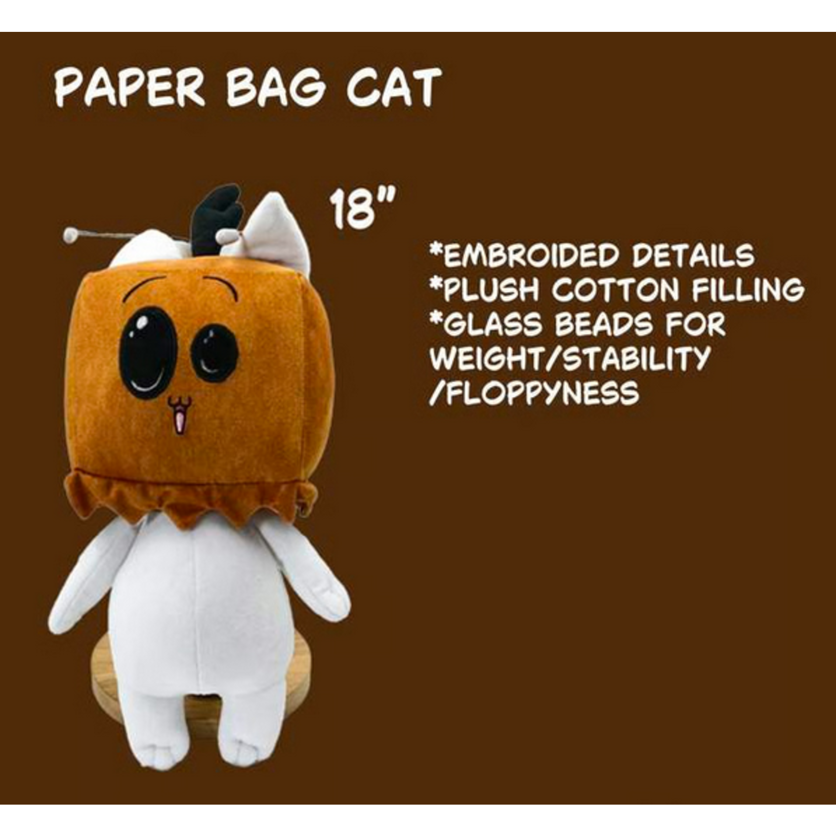 OhhSeeDee Works OhhSeeDee - Paper Bag Cat Plush