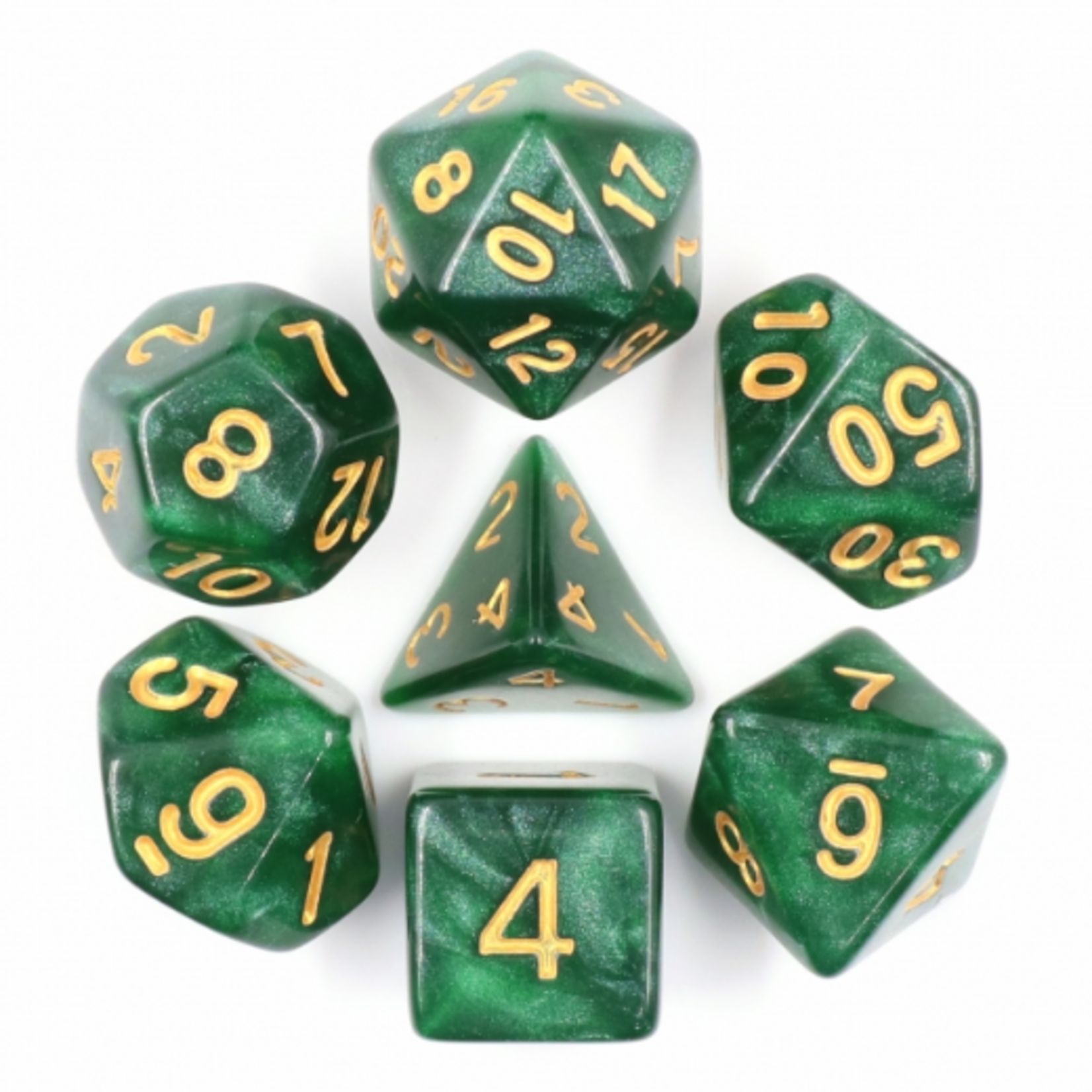 HD Dice 7 Set Polyhedral Dice - Dark Forest