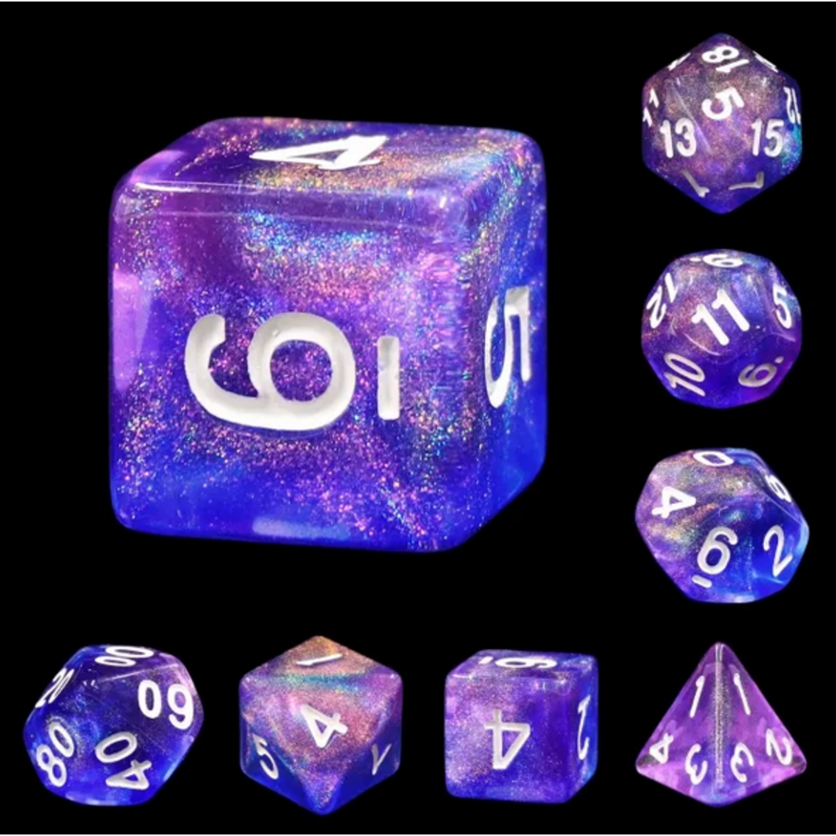 HD Dice 7 Set Polyhedral Dice - The Deep