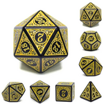 HD Dice 7 Set Polyhedral Dice - Magic Flame (Yellow)