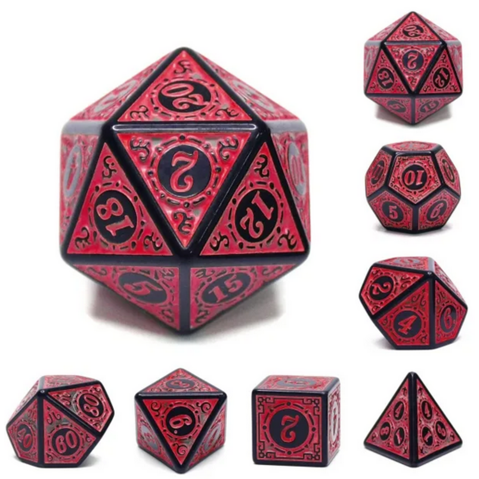 HD Dice 7 Set Polyhedral Dice - Magic Flame (Red)